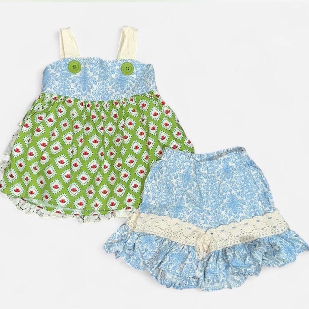 Persnickety Green and Blue Kids Matching Set